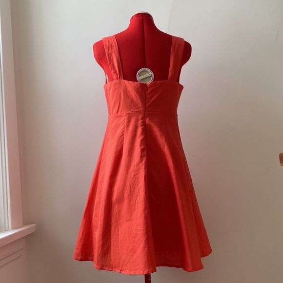 Elegant Orange Coral Sleeveless Dress - Picture 2 of 12